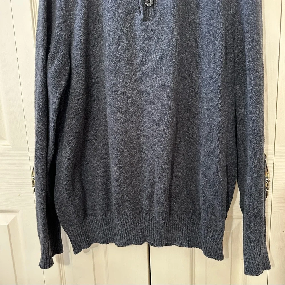 American Eagle Athletic Fit Knit Henley Sweater Mens Size XXL Heather Gray
